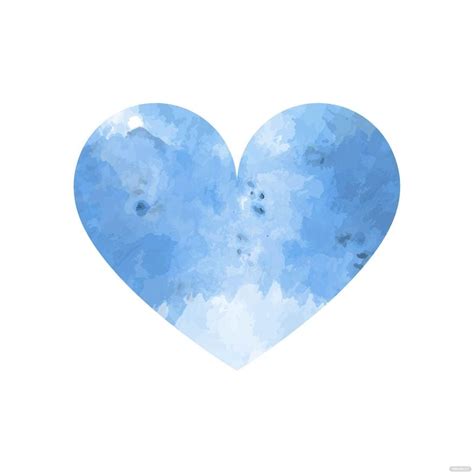 Watercolor Blue Heart Clipart In Illustrator Svg Eps Png