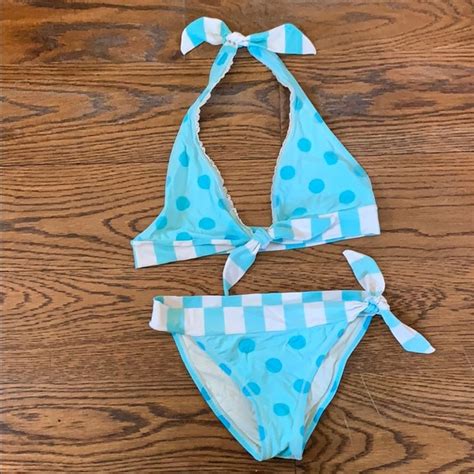 Ondademar Swim Ondade Mar Girls Triangle Bikini Tie Polka Dot 4