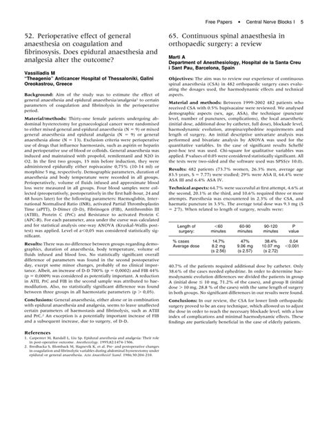 Perioperative Effect Of General Anaesthesia On Coagulation And