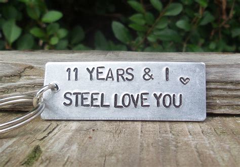 11 Years And I Steel Love You Key Ring 11th Wedding Etsy 11th