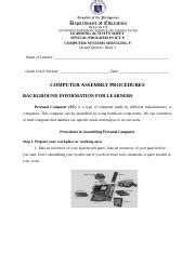 Q2 CSS9 WEEK 2 Docx LEARNING ACTIVITY SHEET SPECIAL PROGRAM IN ICT 9