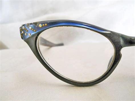 Cat Eyeglasses 50s Cateyes Rhinestones Blue By Lunajunction 100 00