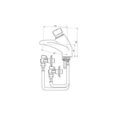 Grifo Temporizado Mezclador Para Lavabo De Instalaci N Sobre Repisa Con