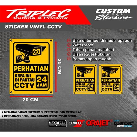 Jual Stiker Cctv Jam Stiker Peringatan Cctv Stiker Pantauan Cctv