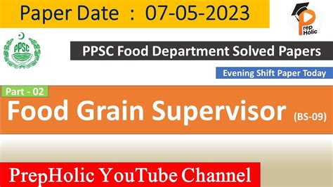 Food Grain Supervisor Complete Paper Part Food Grain