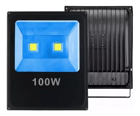 Kit De 2 Reflectores LED De 100 W Bivolt Azul Resistente Al Agua