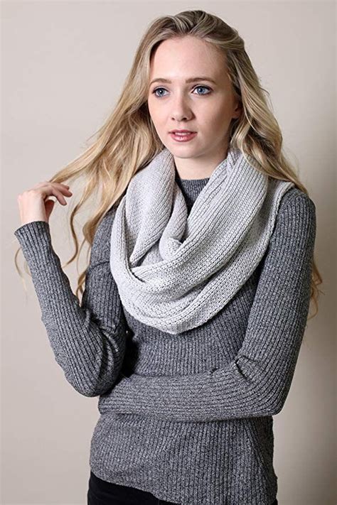 Women S 100 Organic Cotton Knit Infinity Scarf Thick Soft Stretch