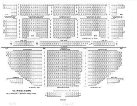 Seating Chart - Hanover Theatre and Conservatory