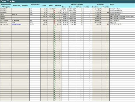 Club Membership Excel Template Sample Excel Templates