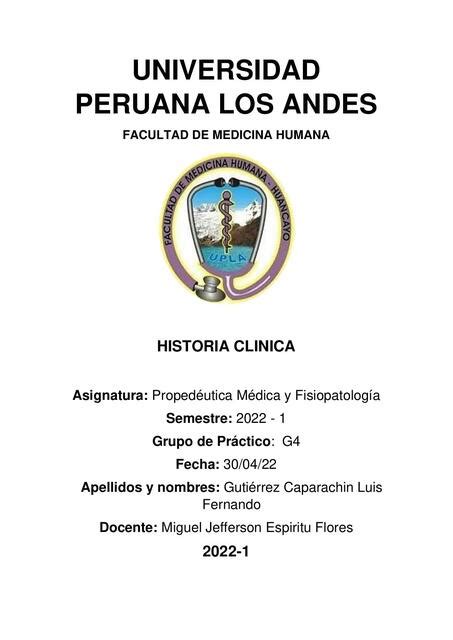 Propedéutica Médica Y Fisiopatología Luis Gutierrez Udocz