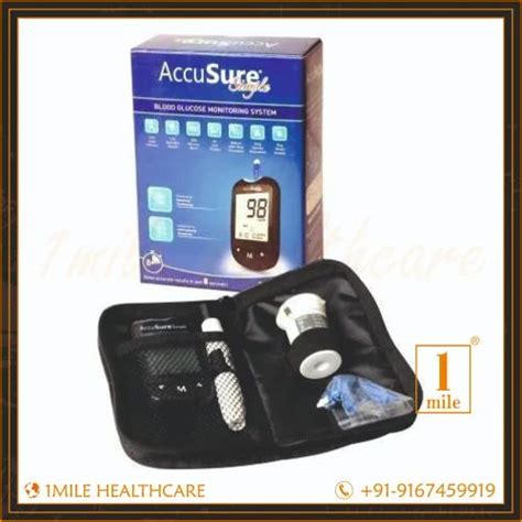 Accusure Simple Blood Glucose Monitor Meter Kit Glucometer Sugar Check