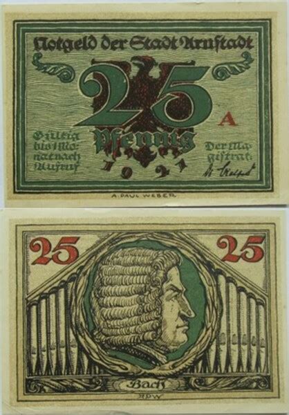 Pfennig Arnstadt Notables And Sights Series Issue Bach