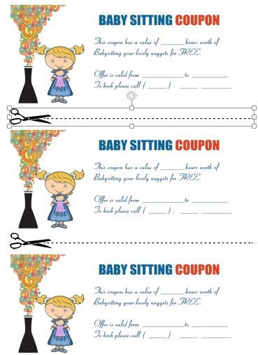 20 Free Printable Babysitting Coupon Book Templates Babysitting