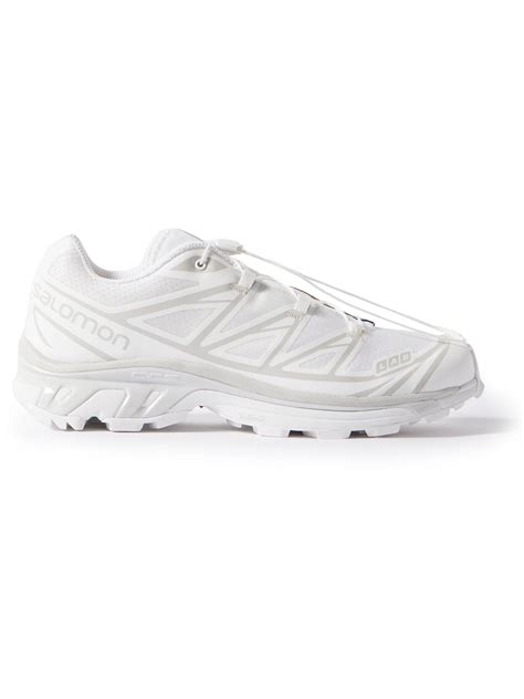 Salomon Xt Advanced Rubber Trimmed Mesh Sneakers In White Modesens