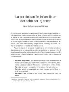 La participación infantil un derecho por ejercer la participaci 243