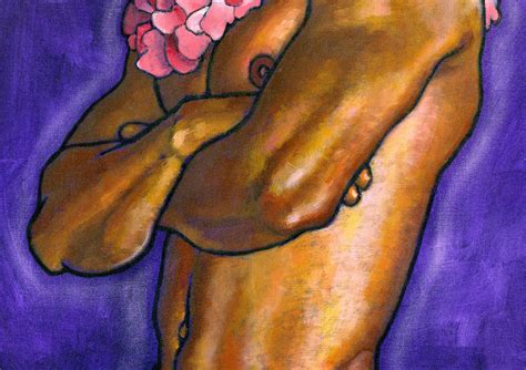 Pink Blossoms Poster Asian Hawaiian Male Nude Gay Art Male Art