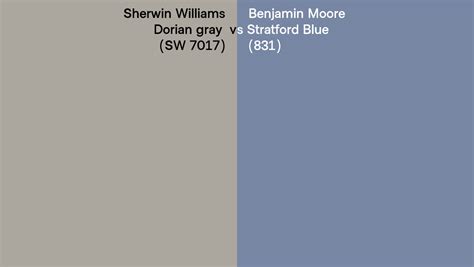 Sherwin Williams Dorian Gray Sw 7017 Vs Benjamin Moore Stratford Blue 831 Side By Side