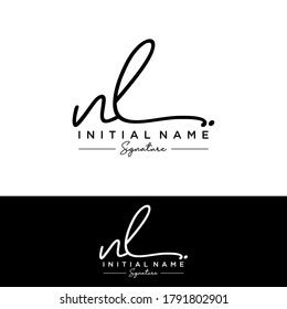 Nl Initial Letter Handwriting Signature Logo Stock Vector Royalty Free