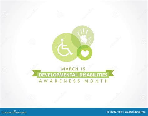 Developmental Disabilities Awareness Month Observed In The Month Of March Vector Illustration