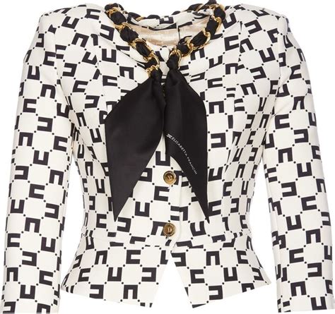 Elisabetta Franchi Allover Logo Printed Chain Link Blazer ShopStyle