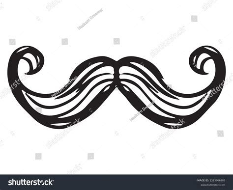 Hand Drawn Vector Sketch Curled Mustache Stock Vector (Royalty Free ...