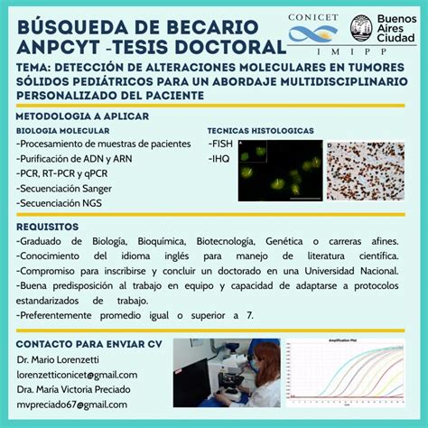 Búsqueda de becario a doctoral para beca inicial PICT 2020 Ini