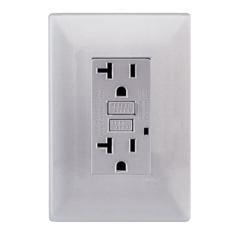 Contacto Duplex Falla A Tierra Gfci Con Placa Silver Incluida Alpha