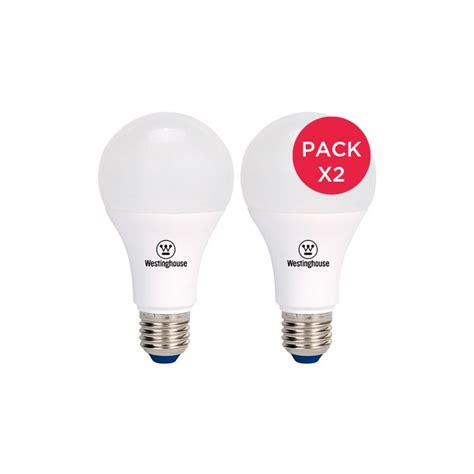 Westinghouse Pack X2 Ampolleta Led Bola A60 9w Luz Cálida E27 Westinghouse