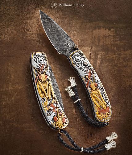 Mantis Hand Engraved Pocketknife With Gold Inlays By Wil Flickr