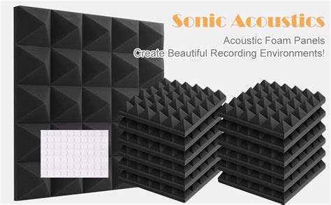 Foneso Acoustic Foam Panels 12 X 12 X 2 Sound Insulation Wall