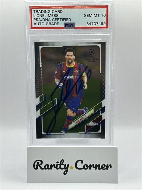 Topps Chrome Lionel Messi On Card Auto Barcelona Psg Miami Psa Dna