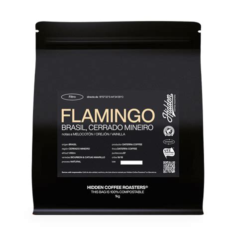 Café de especialidad en grano flamingo brasil 1kg hidden coffee