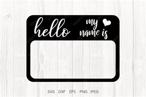 Hello My Name Is Label Svg Name Tag Graphic By Vitaminsvg Creative