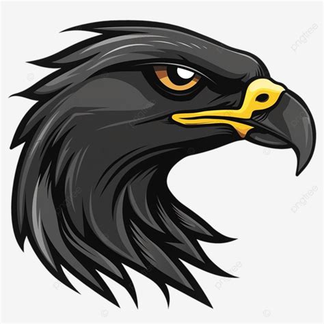 Eagle Falcon Hawk Head Cartoon Side Profile View Black Cartoon Eagle