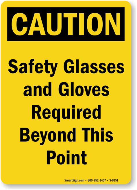 Safety Glasses Required Beyond This Point Sign