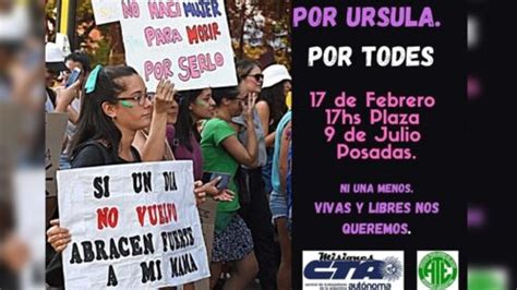 Por El Femicidio De Rsula Ni Una Menos Convoca A Una Marcha Hoy En