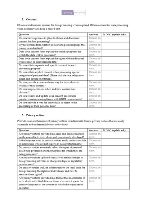 Gdpr Compliance Checklist Privacytemplate