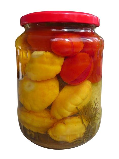 Premium Photo Jar Of Canned Tomatoes And Squash