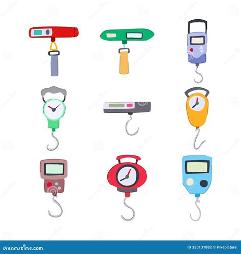 Luggage Weight Set Cartoon Vector Illustration Stock Illustration