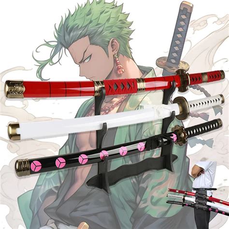 One Piece Swords - 80cm/31.5＂Anime Roronoa Zoro Wooden Katana Sword ...