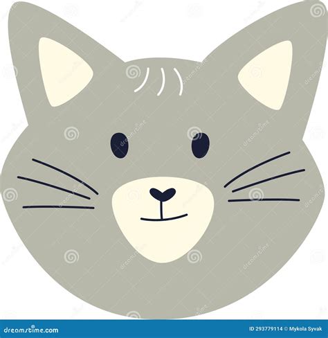 Cute Cat Face Stock Vector Illustration Of Funny Kitten 293779114