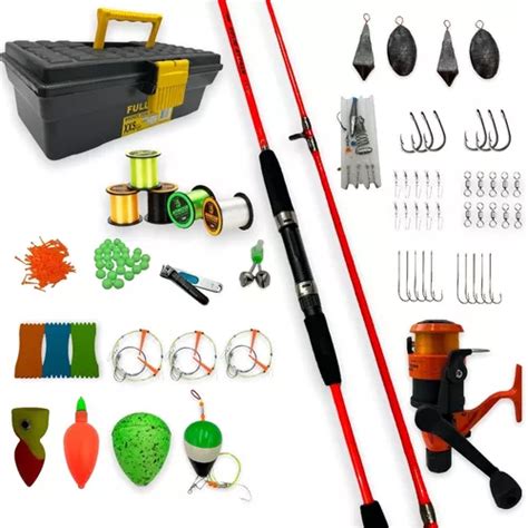 Kit Pesca Combo Completo 123 Pza Caña Reel Caja accesorios