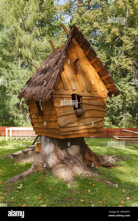 Children Playground Wooden Hut Sunny Summer Day Stock Photo Alamy