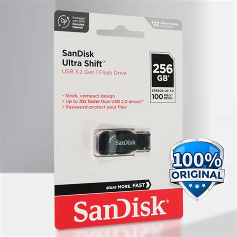 SanDisk Ultra Shift Flashdisk USB Gen 1 256GB SDCZ410 Black