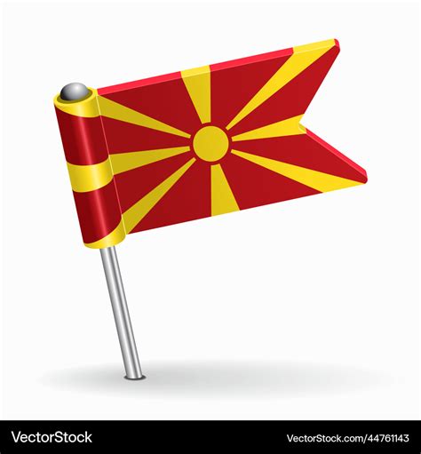 North macedonian flag map pointer layout Vector Image