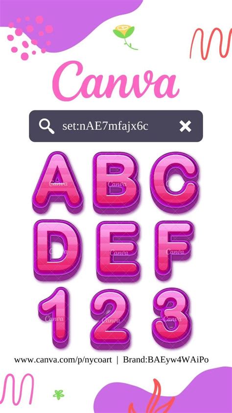 Letter 3D Alphabet Stripe Pink Canva Element Keyword