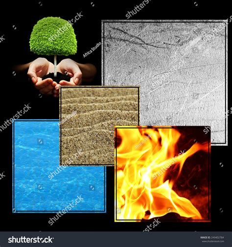 Collage Feng Shui Destructive Cycle Five Stock Photo Edit Now 249402784