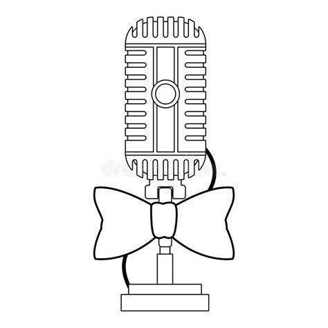 Bande Dessin E D Ic Ne De Microphone Noire Et Blanche Photographie