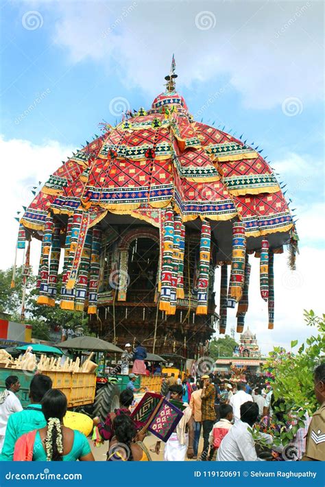 The Procession of the Great Temple Car of Thiruvarur. Editorial Photo ...