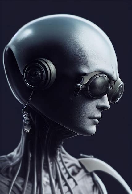 Premium Photo | Realistic portrait of an alien in a space suit Hightech futuristic alien astronaut